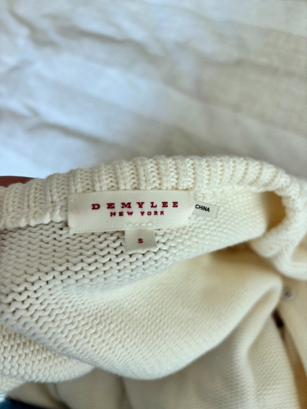 Demylee Soleil Cotton Cardigan in Natural - Picture 2 of 3